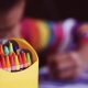 children drawing crayons