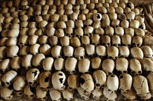Skulls of victims of the Rwanda genocide