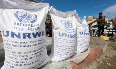 UNRWA aid sacks